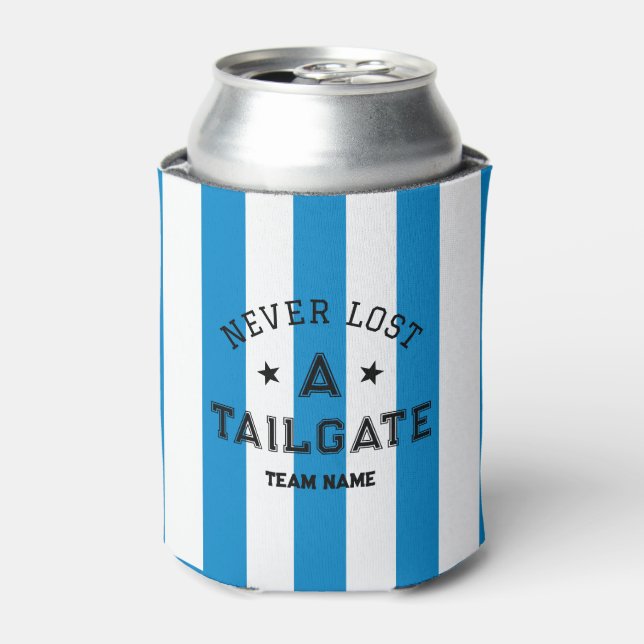 Blue Never Lost A Tailgate Custom Team Game Day  Can Cooler (Can Front)