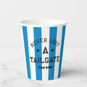 Blue Never Lost A Tailgate Custom Team Game Day Paper Cups