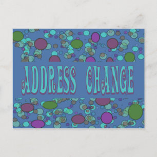 blue new address announcement postcard