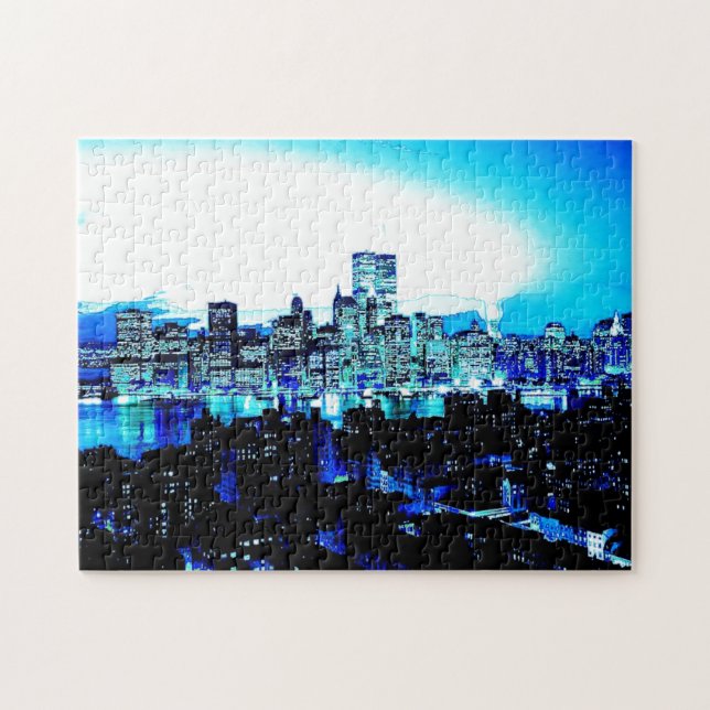 Blue New York Art Jigsaw Puzzle (Horizontal)