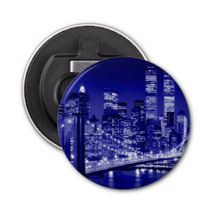 Blue New York City Night Bottle Opener