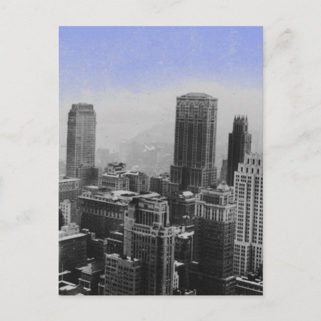 Blue New York City Night Postcard (Front)