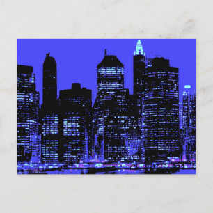 Blue New York City Postcard