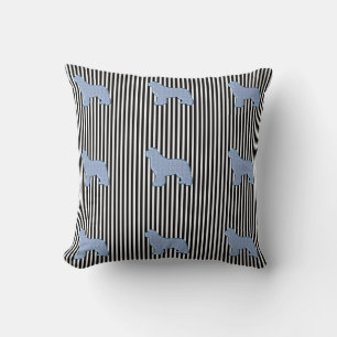 Blue newfoundland dog throw pillow