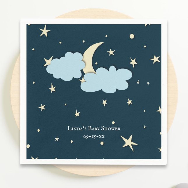 Blue Night Baby Shower Napkin (Creator Uploaded)