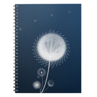 Blue Night Dandelion Canvas Wall Art- Starry Night Notebook