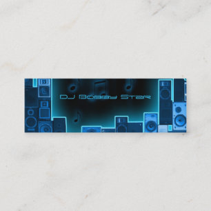 Blue night DJ businesscard Mini Business Card