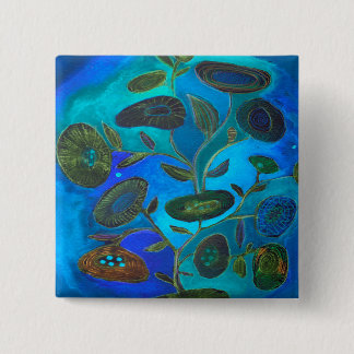 blue night keychain 15 cm square badge