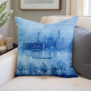 Blue Night, London   Joseph Pennell Cushion