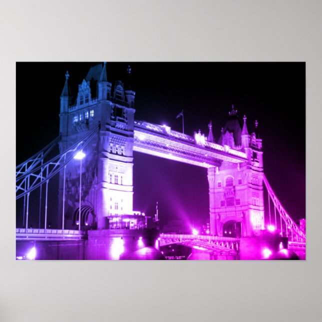 Blue Night London Tower Bridge Poster (Front)
