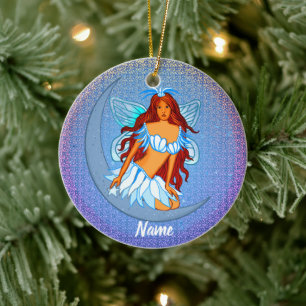 Blue Night Moon Fairy  ornament