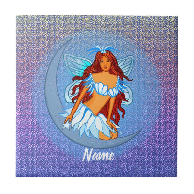 Blue Night Moon fairy tile (Front)