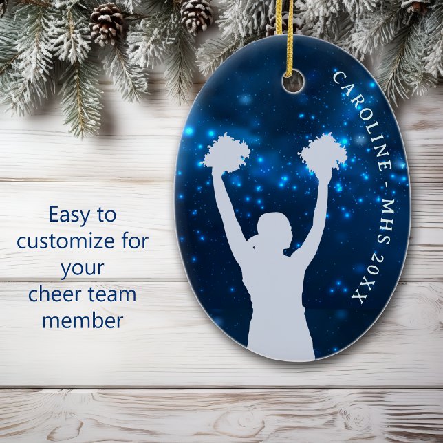 Blue Night Sky Cheer Team Award Ceramic Tree Decoration (Creator Uploaded)