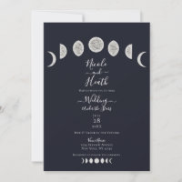 Blue Night Sky Moon Phases Evening Wedding