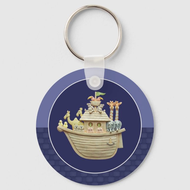 Blue Noah's Ark Key Ring (Front)