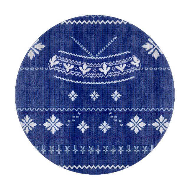 Blue Norwegian Knit, Cutting Board (Front)
