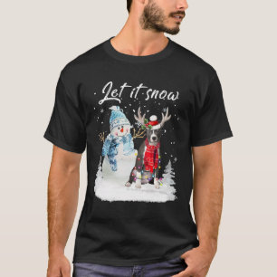 Blue Nose Pitbull Santa Dog Christmas Snowman Xmas T-Shirt