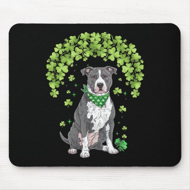 Blue Nose Pitbull St Patricks Day Lover Irish Sham Mouse Pad (Front)