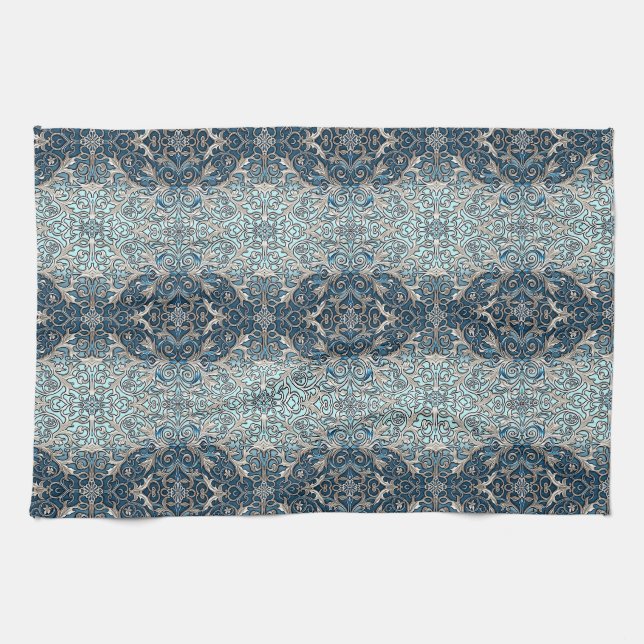 Blue Nouveau Kitchen Towel (Horizontal)