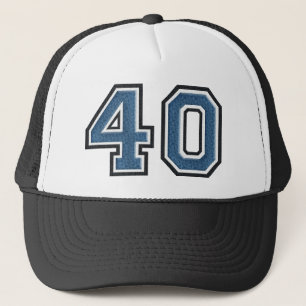 Blue Number 40 Trucker Hat