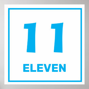 Blue number eleven Poster
