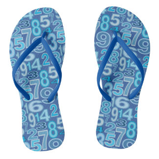 Blue Number Pattern Jandals