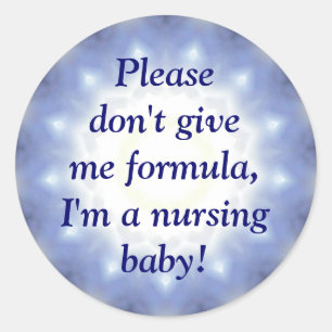 Blue "Nursing Baby" sticker, hospital and daycare Classic Round Sticker