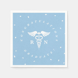 Blue Nursing School Graduation Party Napkins