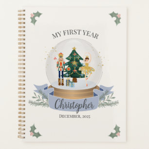 Blue Nutcracker Baby Shower First Year Milestone Planner