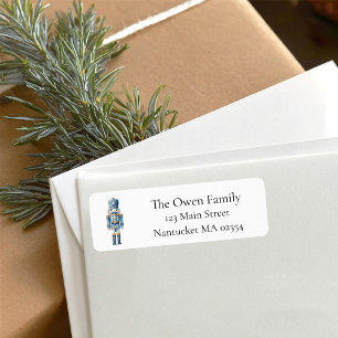 Blue Nutcracker Christmas Return Address