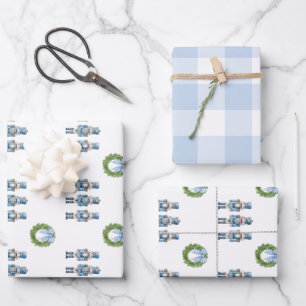 Blue Nutcracker Christmas  Wrapping Paper Sheet