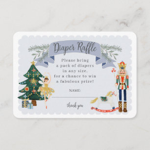 blue nutcracker diaper raffle baby invite insert