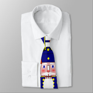 Blue Nutcracker Soldier Christmas Tie