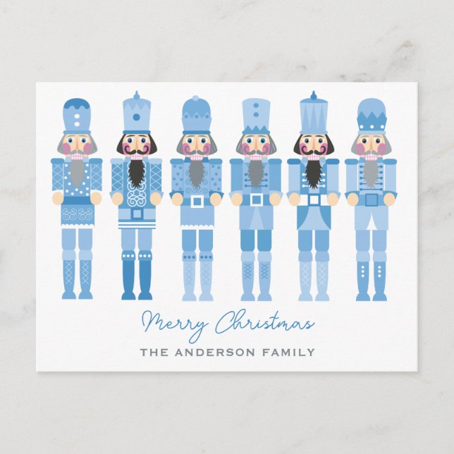 BLUE NUTCRACKERS CHRISTMAS  POSTCARD (Front)