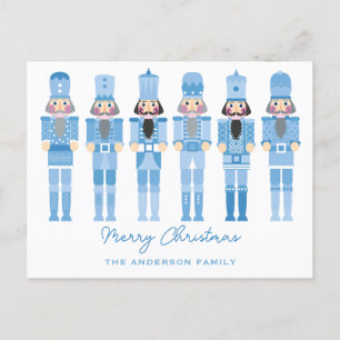 BLUE NUTCRACKERS CHRISTMAS POSTCARD
