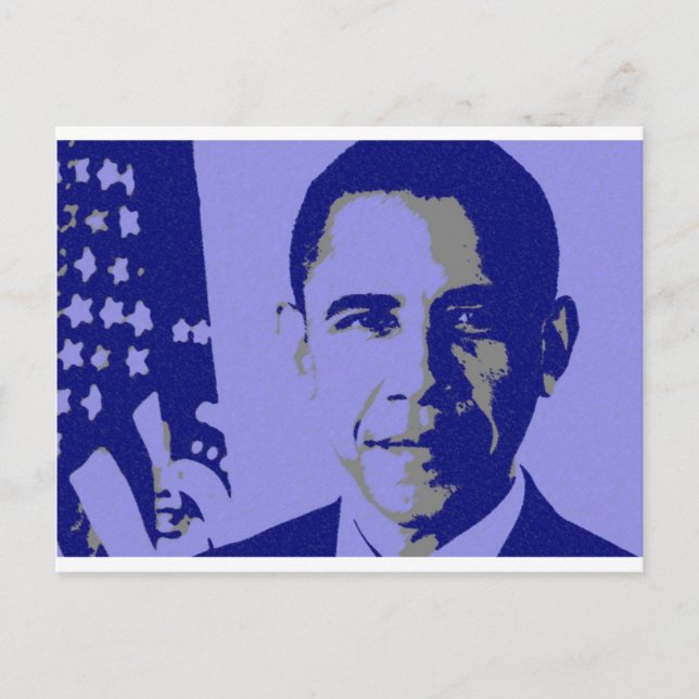 Blue Obama Postcard (Front)