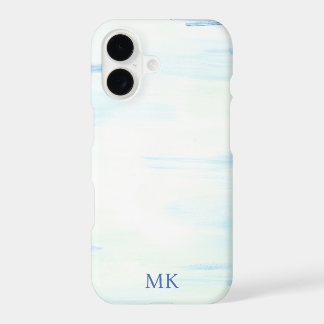 Blue Ocean Abstract Art Custom Monogram Initial (Back)