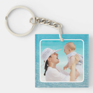 Blue Ocean Background Seaside Custom 2 X Photo Key Ring