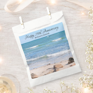 Blue Ocean Beach Photo Nature Scene Favour Bags