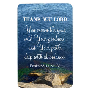 Blue Ocean Blessed New Year Christian Bible Verse Magnet