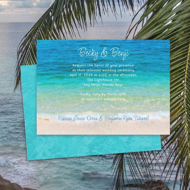 Blue Ocean Casual Wedding Invitation (Creator Uploaded)