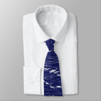 Blue Ocean Fish Swimming Nautical Neck Tie