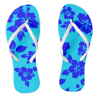 Blue Ocean Hawaiian Pattern Jandals