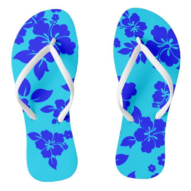 Blue Ocean Hawaiian Pattern Jandals (Footbed)