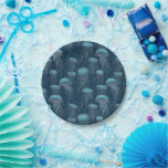 Blue ocean jellyfish paper plate<br><div class="desc">Make a splash at your next beach party or ocean inspired celebration with these striking Blue Ocean Jellyfish Paper Plates. The all over design features a playful and trendy jellyfish pattern in cool blue tones, perfect for adding whimsical marine life charm to any gathering. Ideal for picnics and summer or...</div>