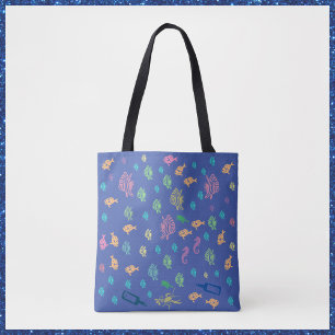 Blue Ocean Marine Life Theme Tote Bag