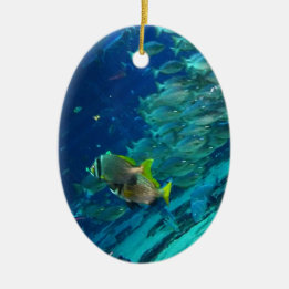Blue Ocean Marine School of Fish  Ceramic Tree Decoration