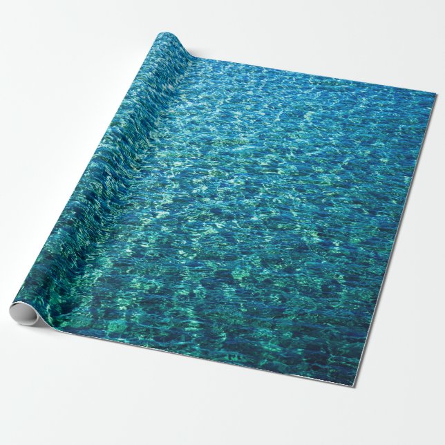 Blue Ocean Nautical Tropical Sea Wrapping Paper (Unrolled)