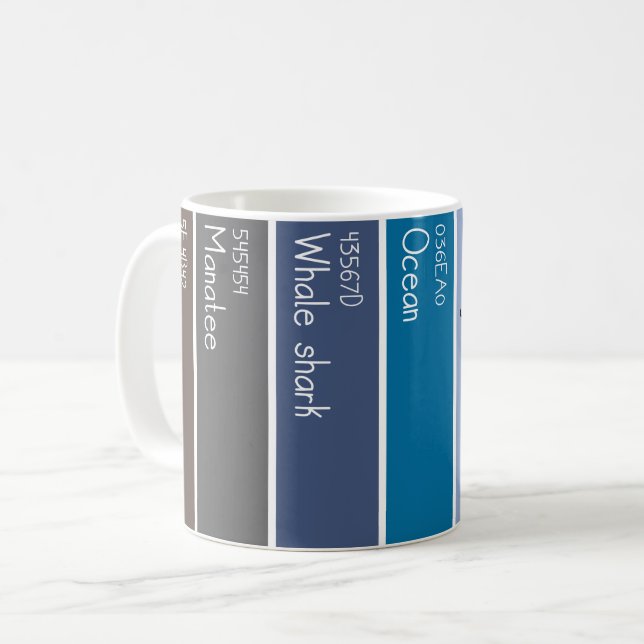 Blue Ocean Paint Palette Paint Chips  Coffee Mug (Front Left)