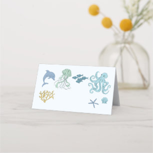 Blue Ocean Party Food Label Place Card